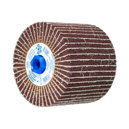 Pferd 5" x 4" x 5/8-11 POLINOX Finishing Drum - Interleafed, PNZ Type - Medium (A 80) 46790